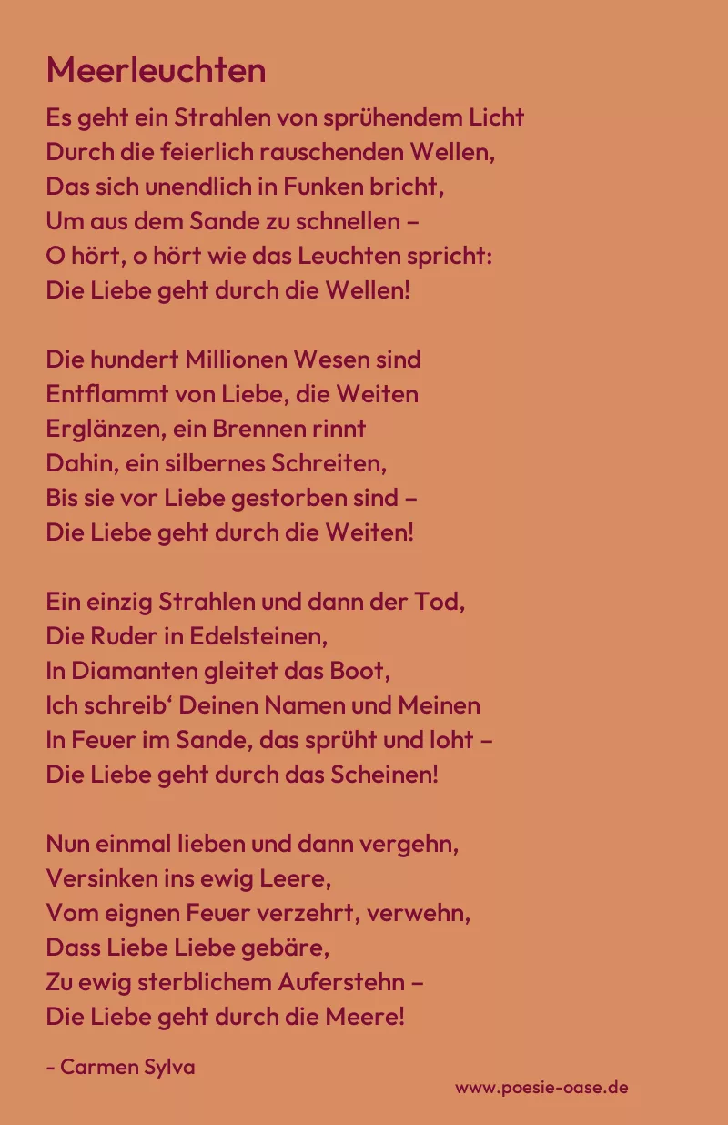 Gedicht: Meerleuchten von Carmen Sylva