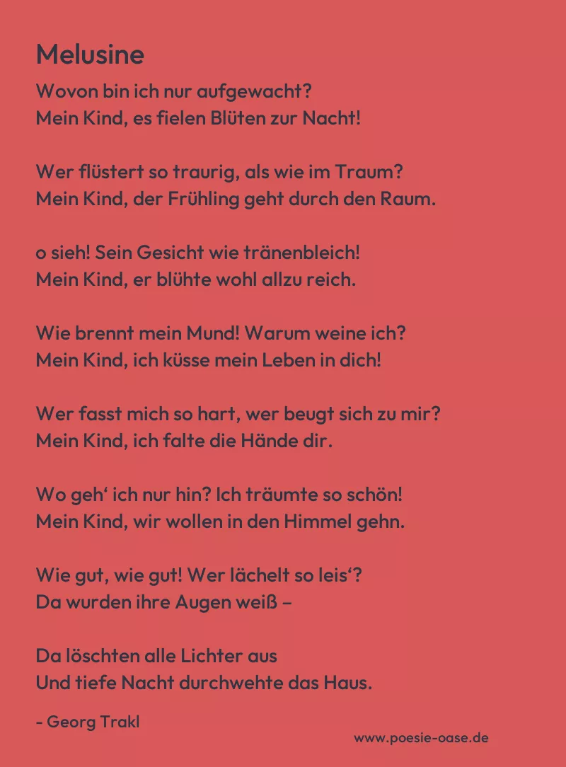 Gedicht: Melusine von Georg Trakl