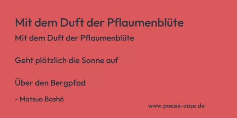Mit dem Duft der Pflaumenblüte