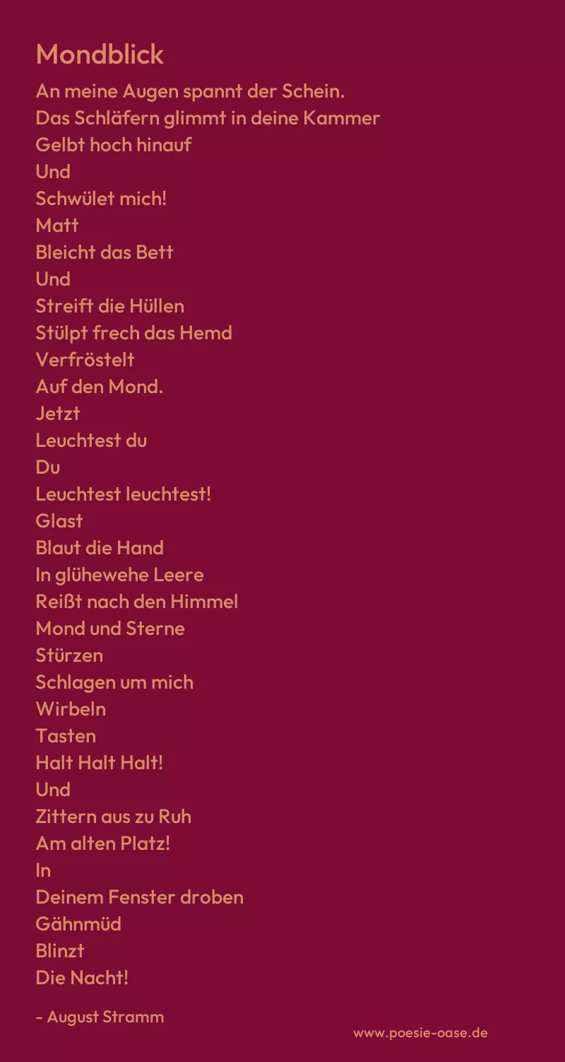 Gedicht: Mondblick von August Stramm