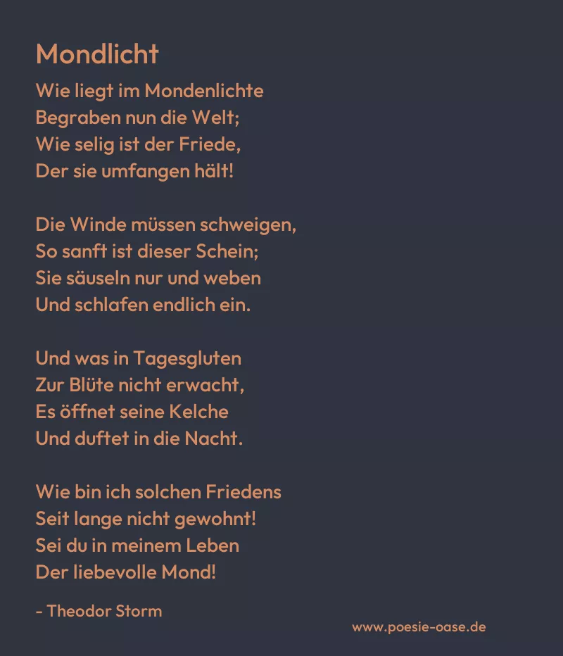Gedicht: Mondlicht von Theodor Storm