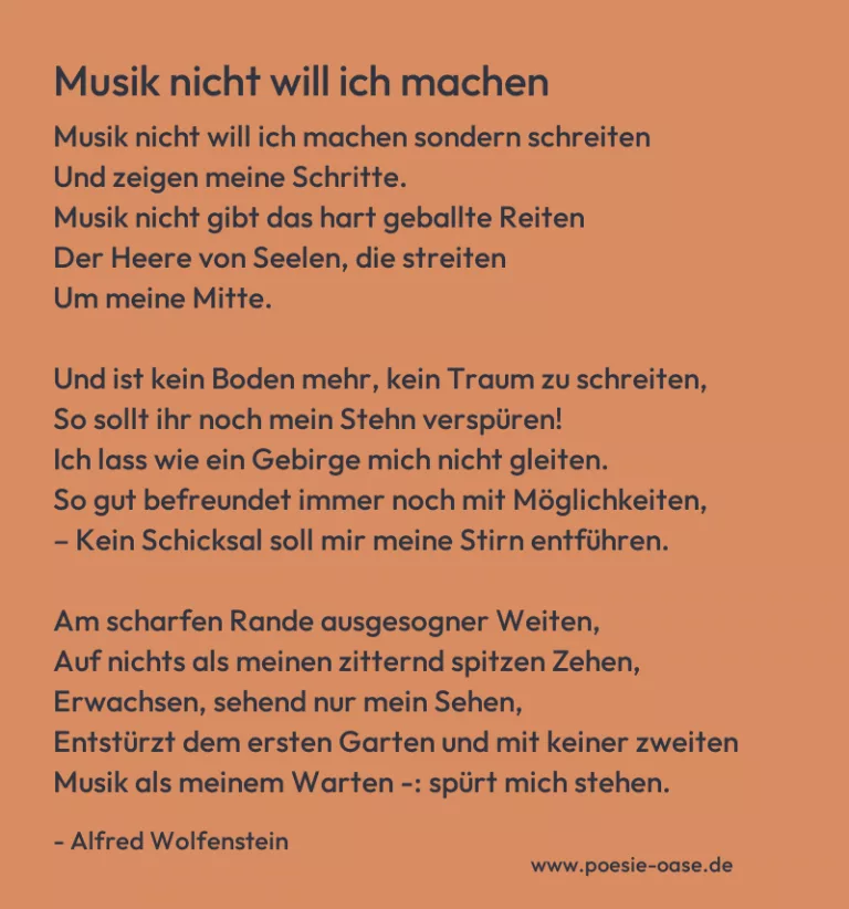 Musik nicht will ich machen