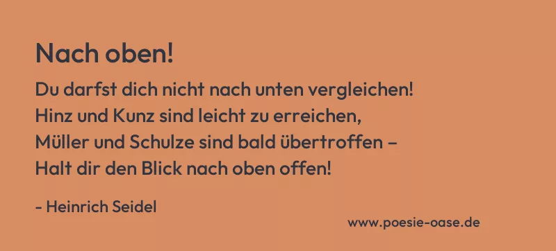 Gedicht: Nach oben! von Heinrich Seidel
