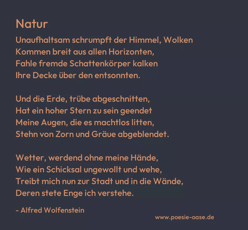 Gedicht: Natur von Alfred Wolfenstein