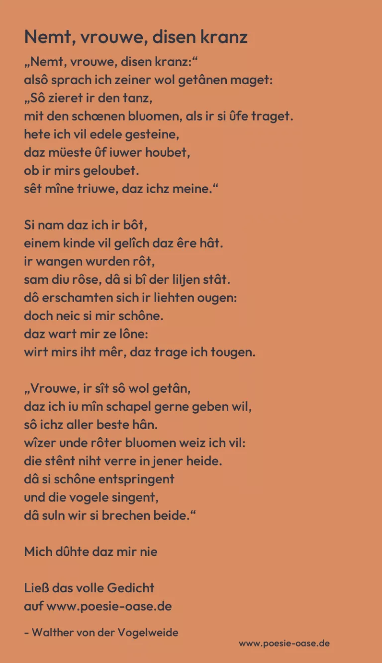 Nemt, vrouwe, disen kranz