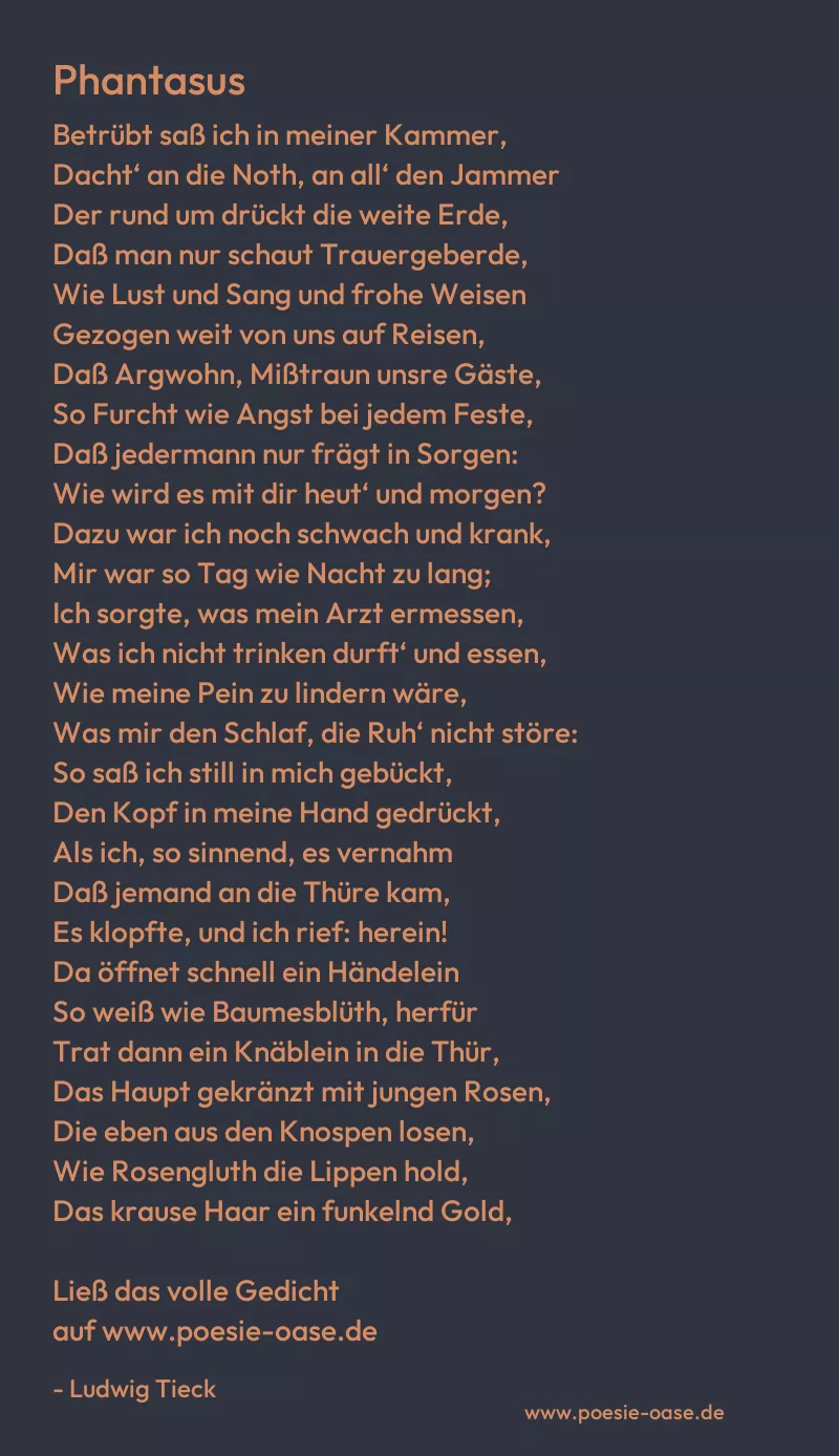 Gedicht: Phantasus von Ludwig Tieck