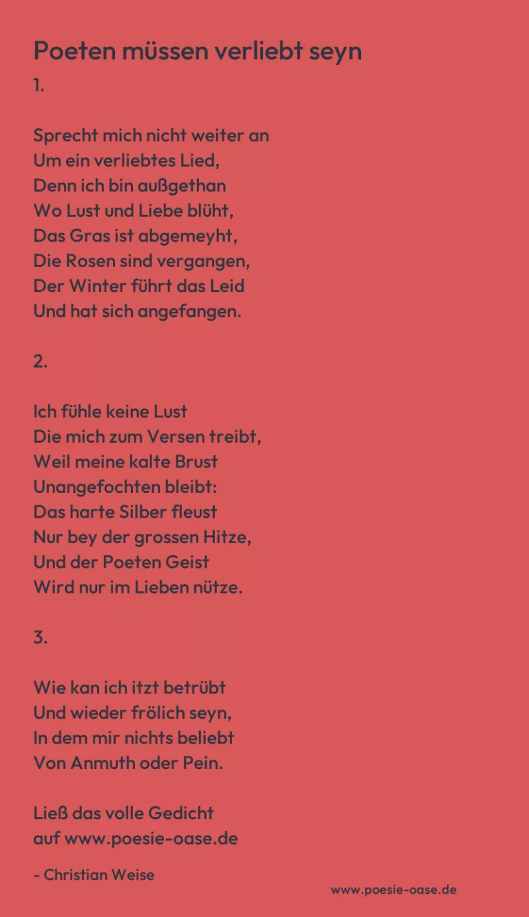 Poeten müssen verliebt seyn