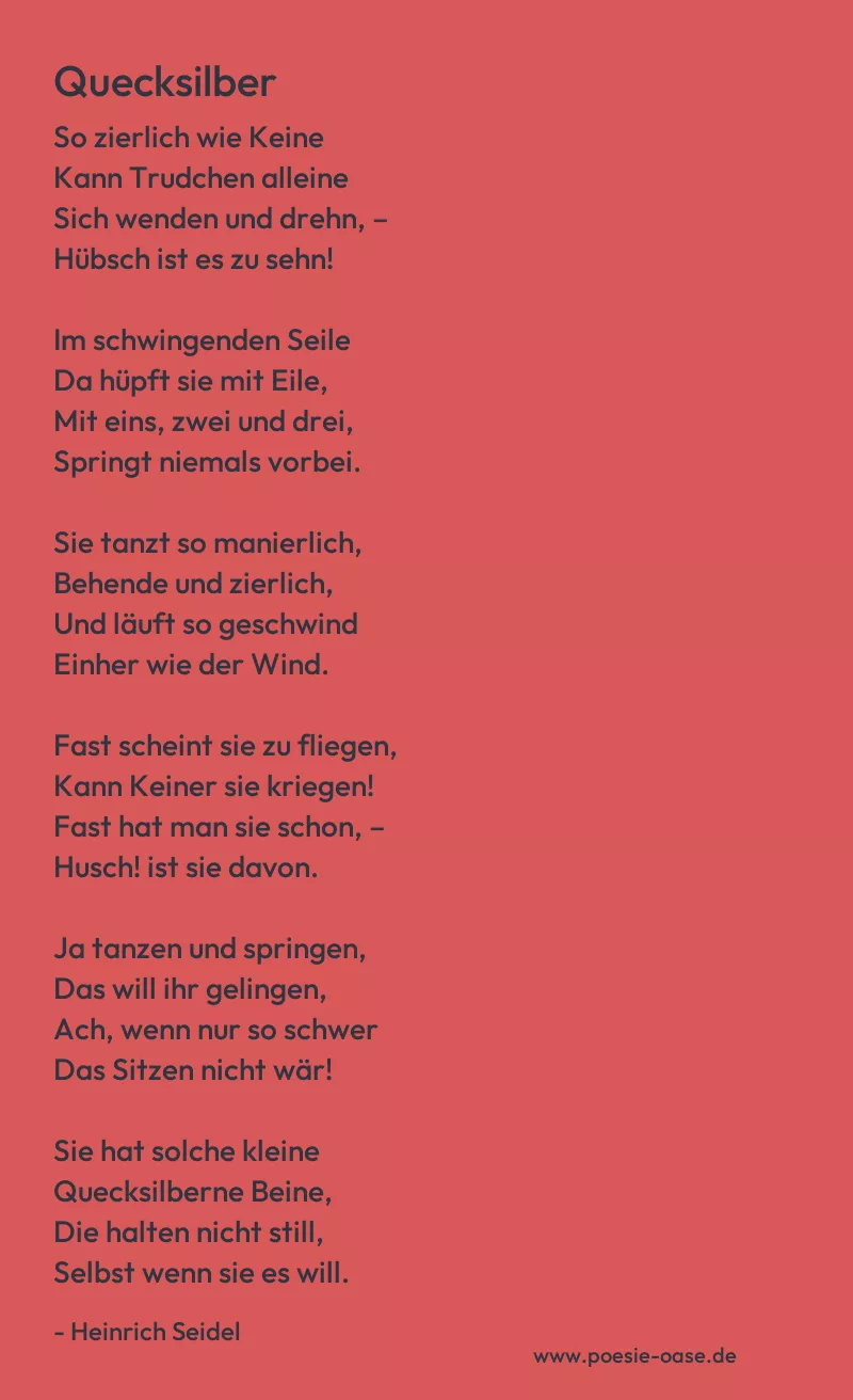 Gedicht: Quecksilber von Heinrich Seidel