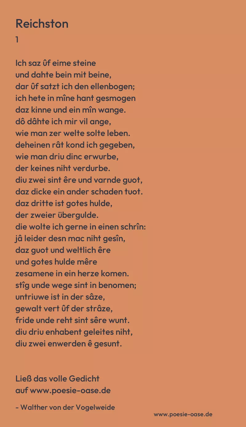 Gedicht: Reichston von Walther von der Vogelweide