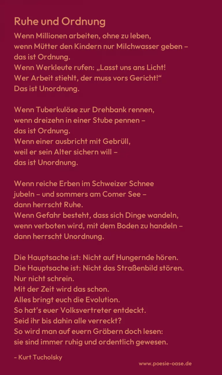 Ruhe und Ordnung