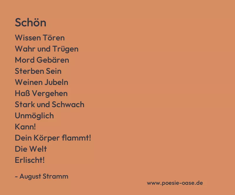 Gedicht: Schön von August Stramm