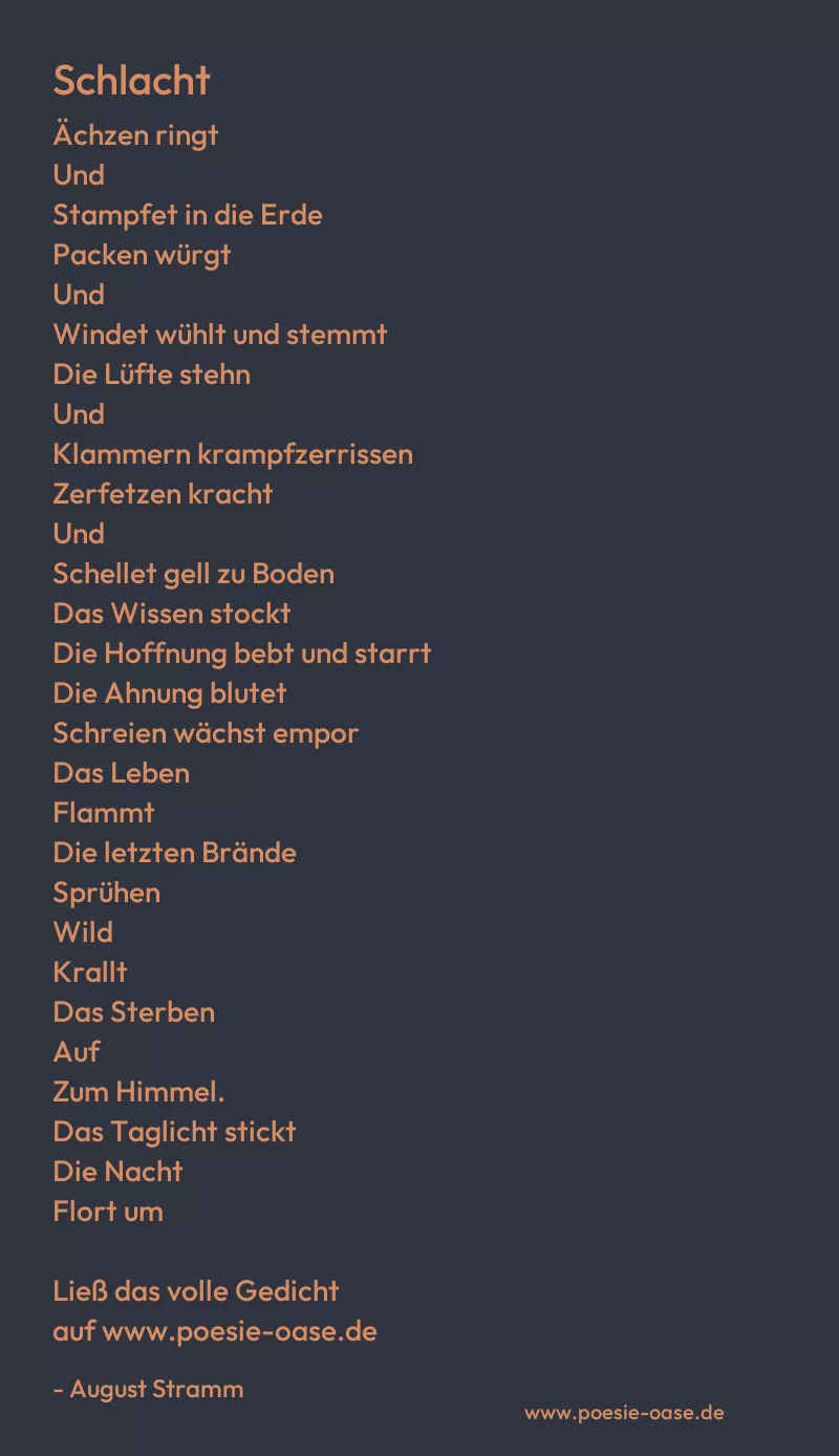 Gedicht: Schlacht von August Stramm