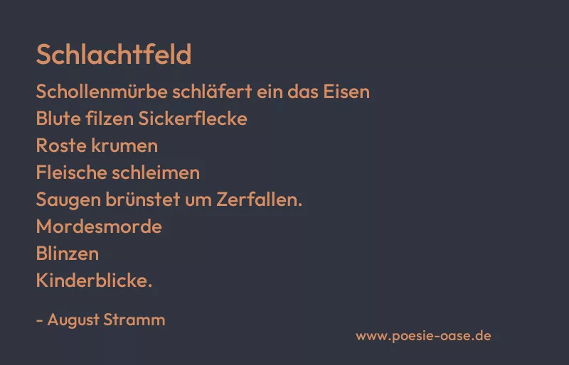 Gedicht: Schlachtfeld von August Stramm