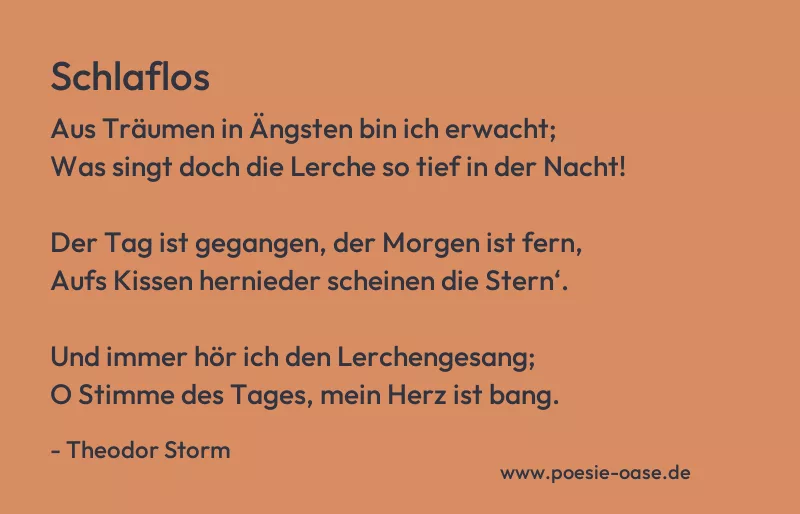 Gedicht: Schlaflos von Theodor Storm