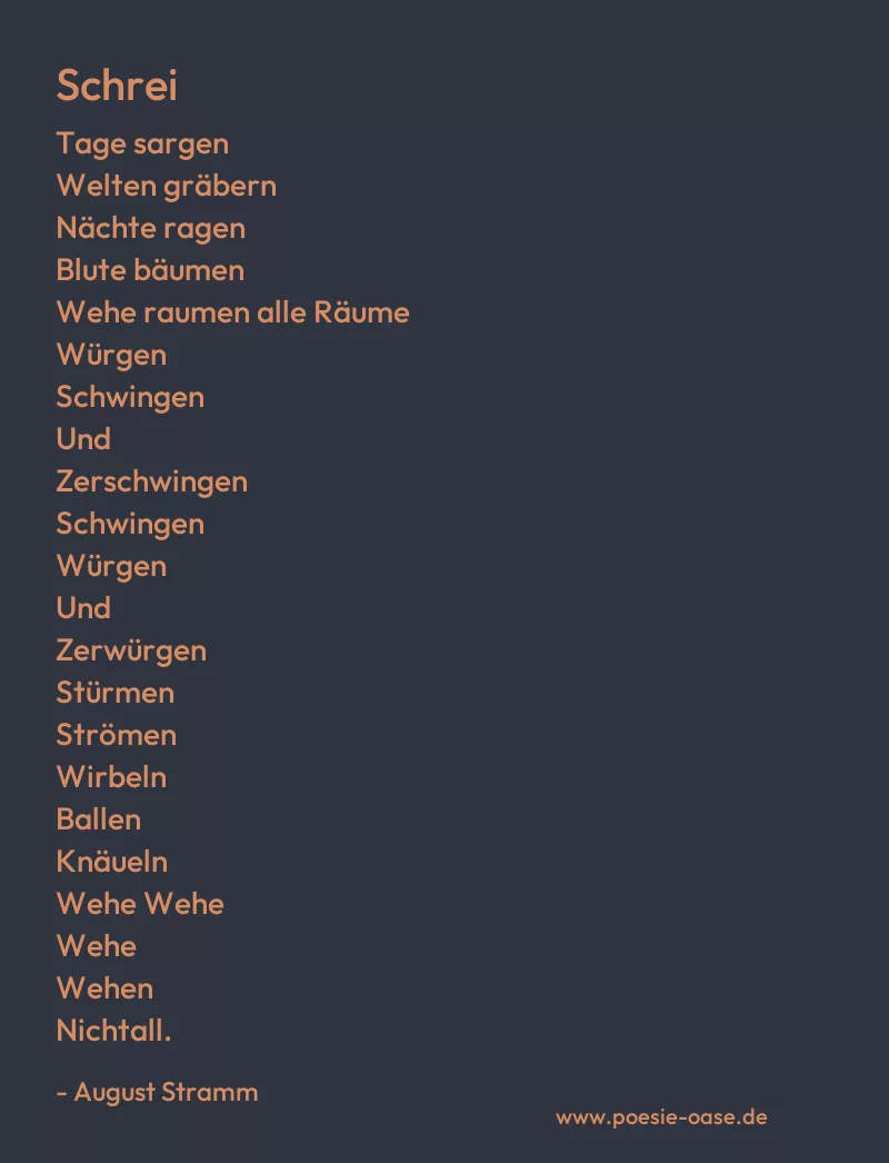 Gedicht: Schrei von August Stramm