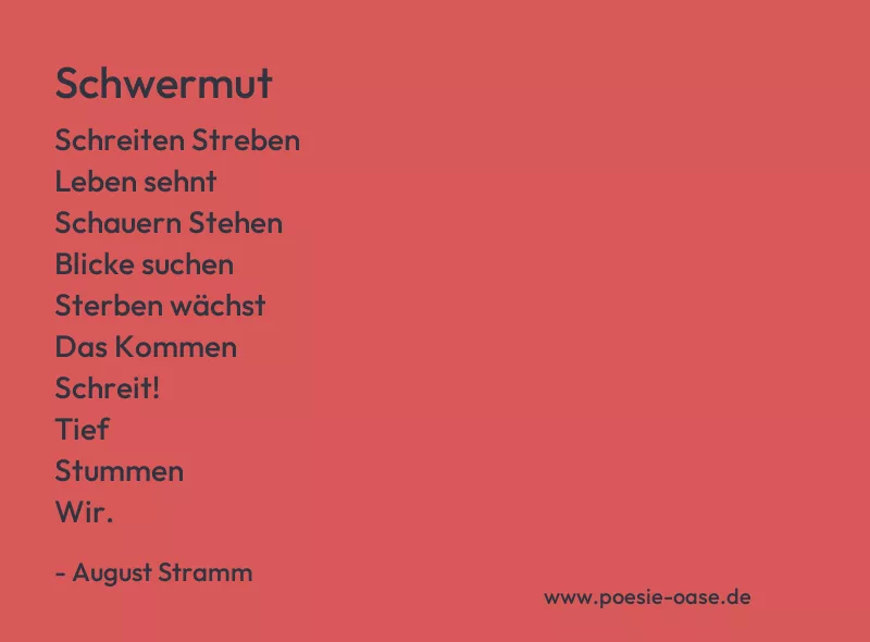 Gedicht: Schwermut von August Stramm