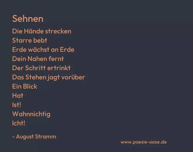 Gedicht: Sehnen von August Stramm