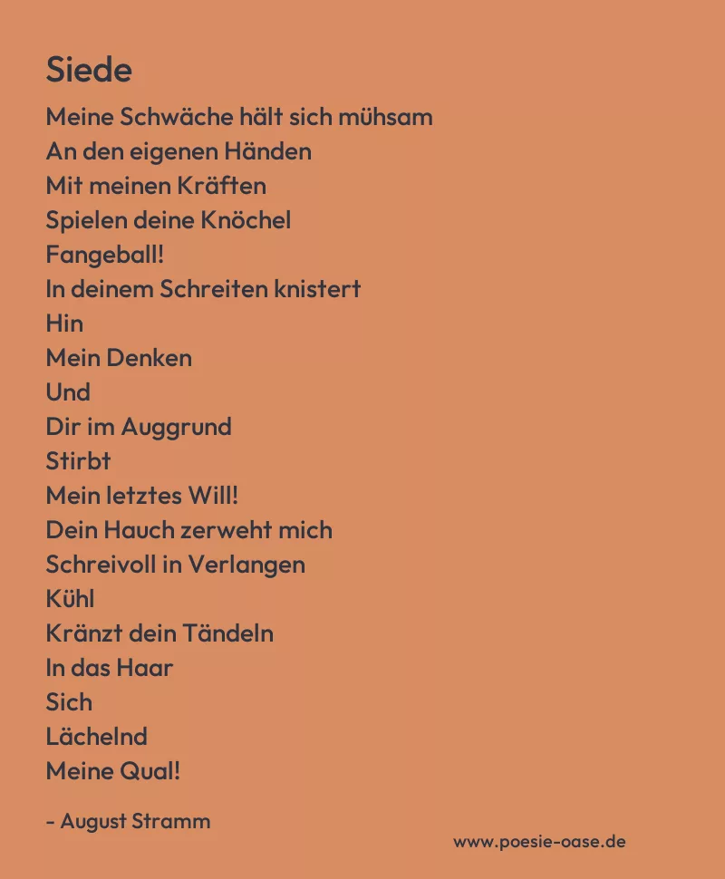 Gedicht: Siede von August Stramm
