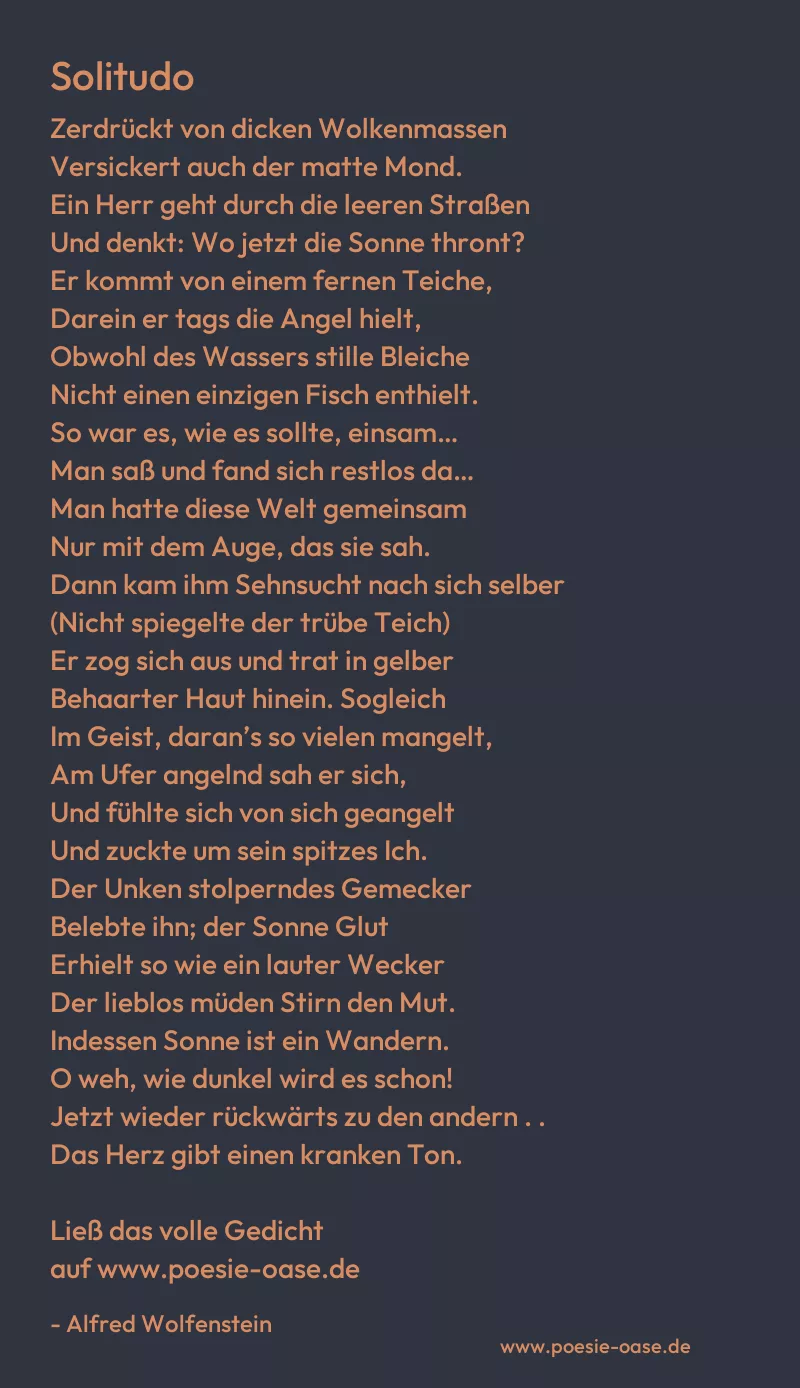 Gedicht: Solitudo von Alfred Wolfenstein