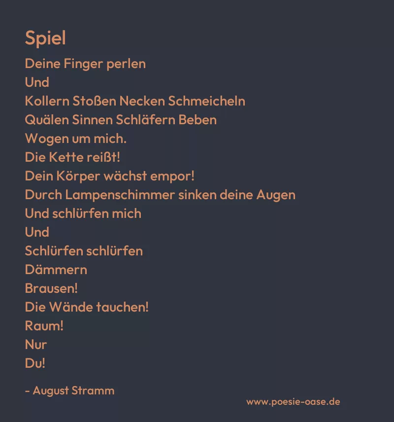 Gedicht: Spiel von August Stramm