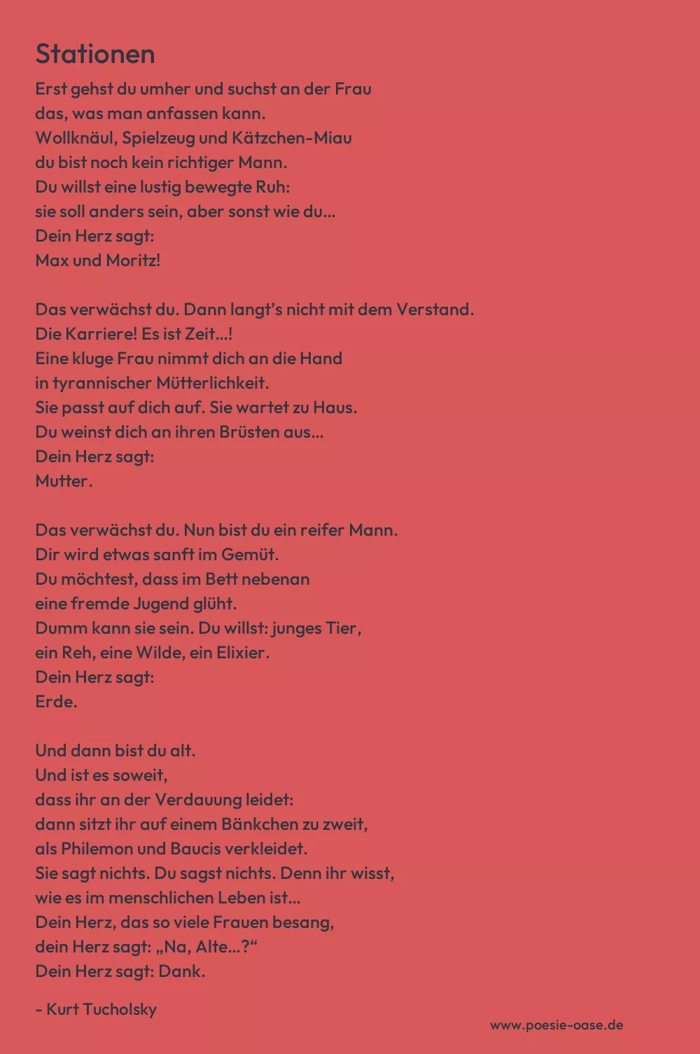 Gedicht: Stationen von Kurt Tucholsky