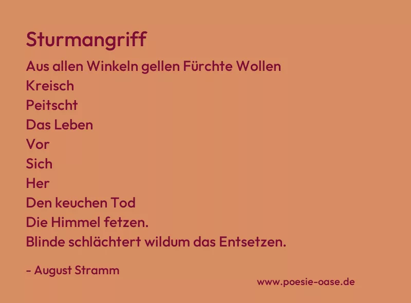 Gedicht: Sturmangriff von August Stramm