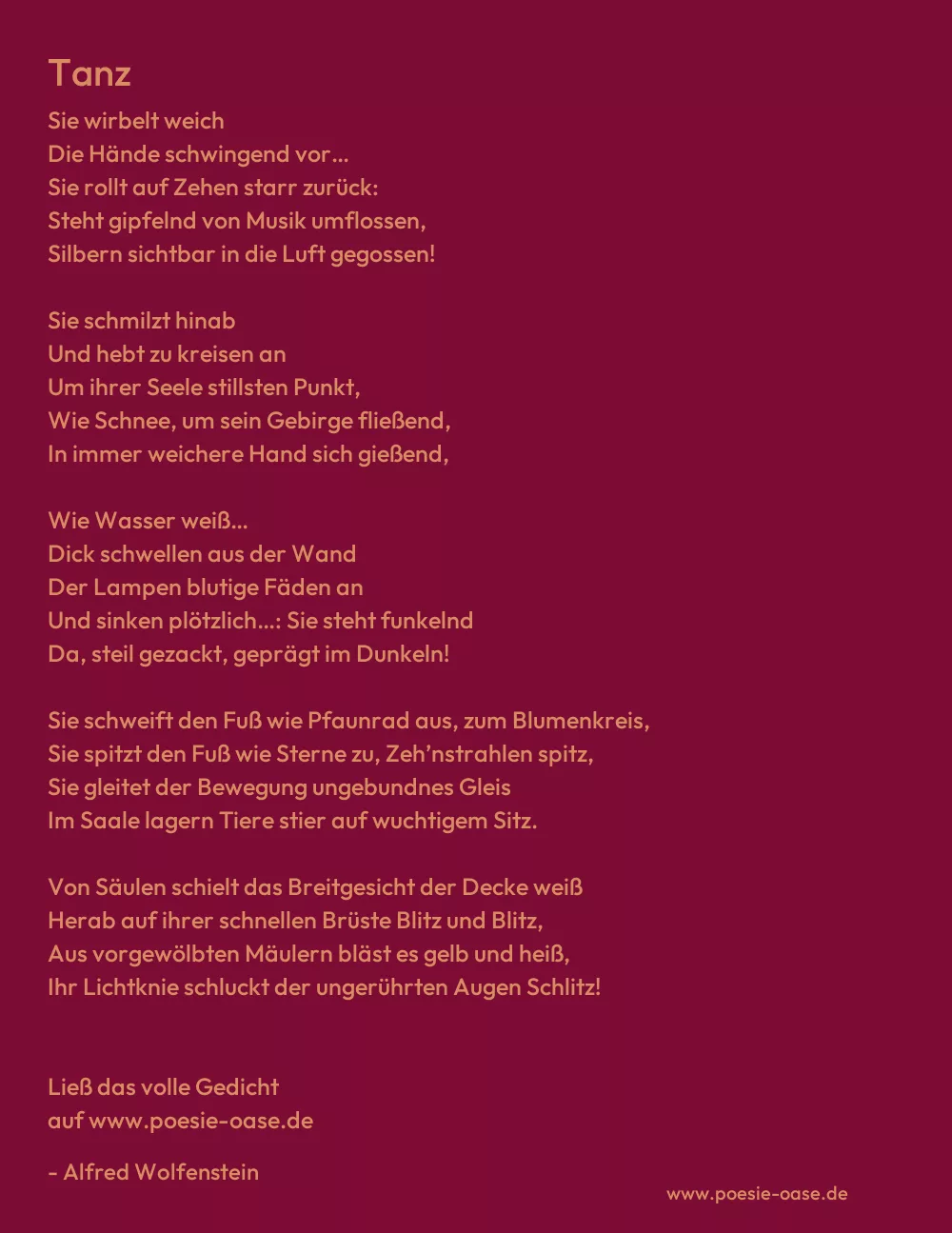 Gedicht: Tanz von Alfred Wolfenstein