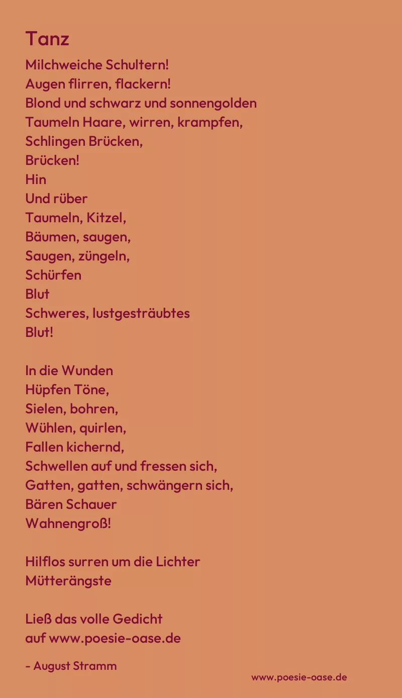 Gedicht: Tanz von August Stramm