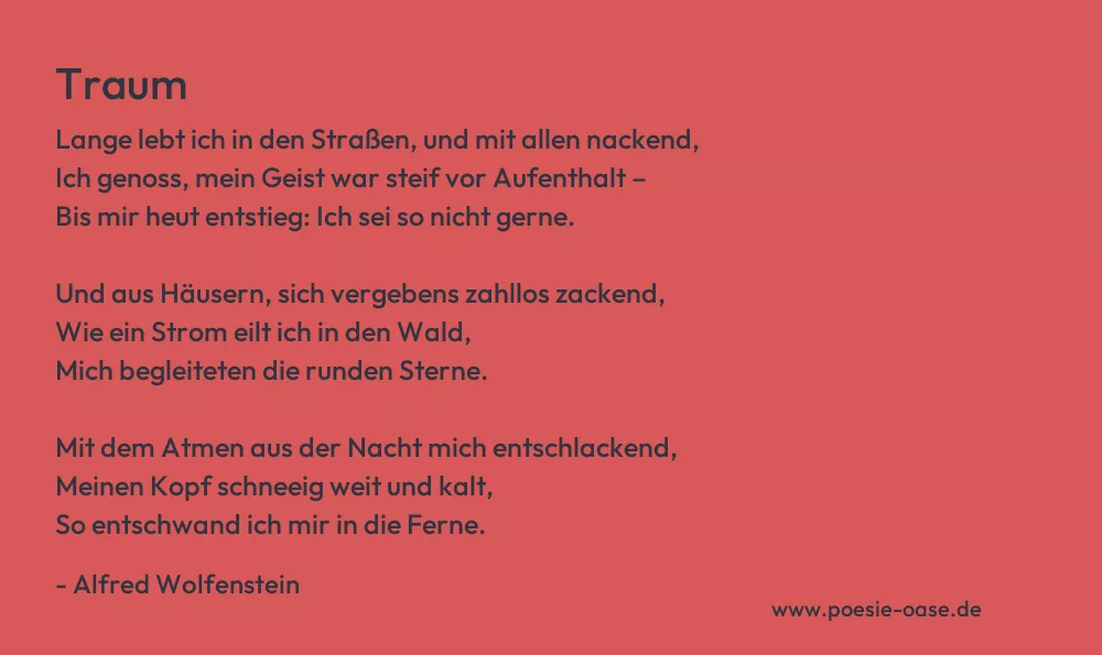 Gedicht: Traum von Alfred Wolfenstein