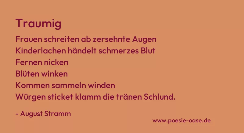 Gedicht: Traumig von August Stramm