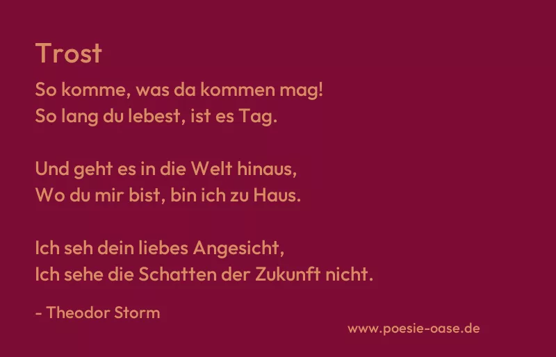 Gedicht: Trost von Theodor Storm