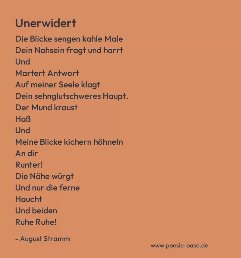 Gedicht: Unerwidert von August Stramm