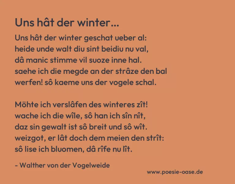 Uns hât der winter…