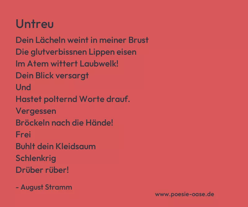 Gedicht: Untreu von August Stramm