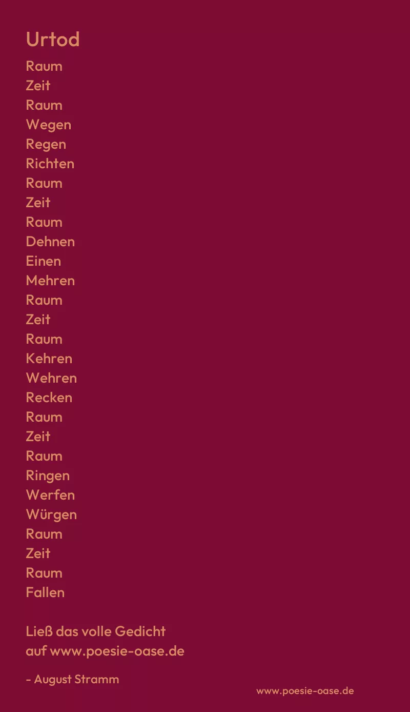 Gedicht: Urtod von August Stramm