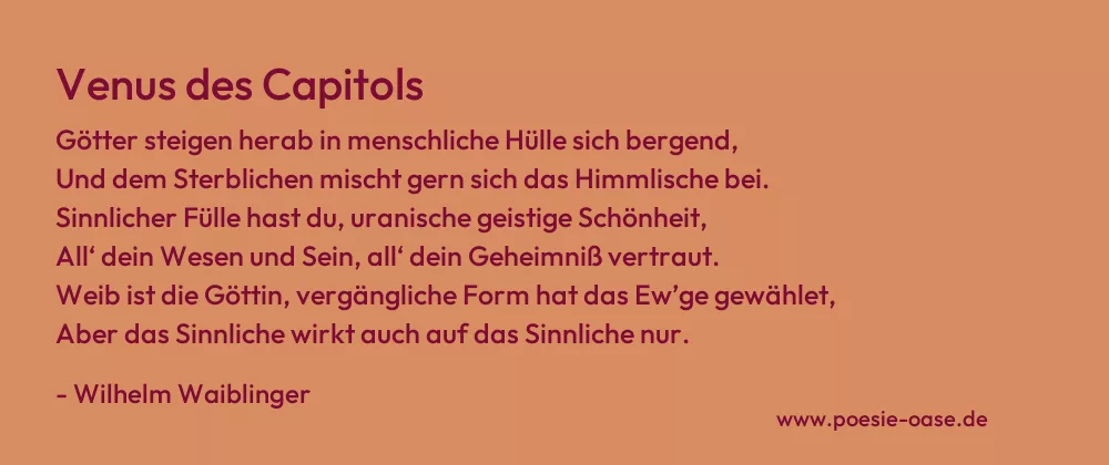 Gedicht: Venus des Capitols von Wilhelm Waiblinger