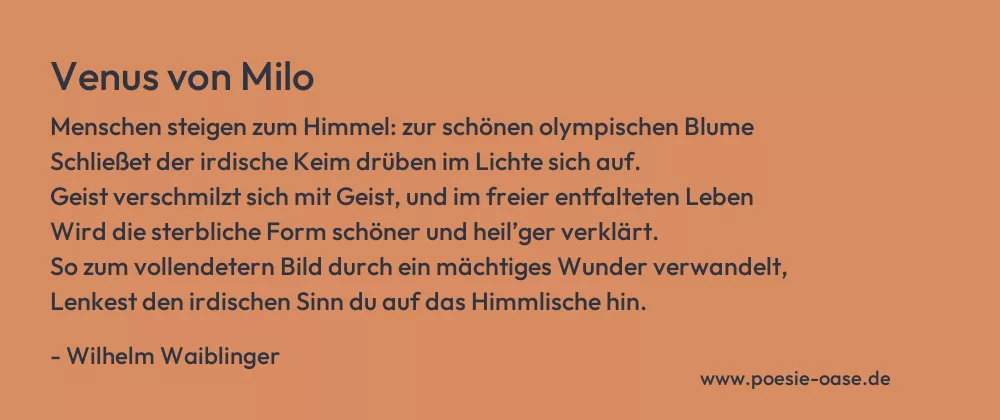 Gedicht: Venus von Milo von Wilhelm Waiblinger