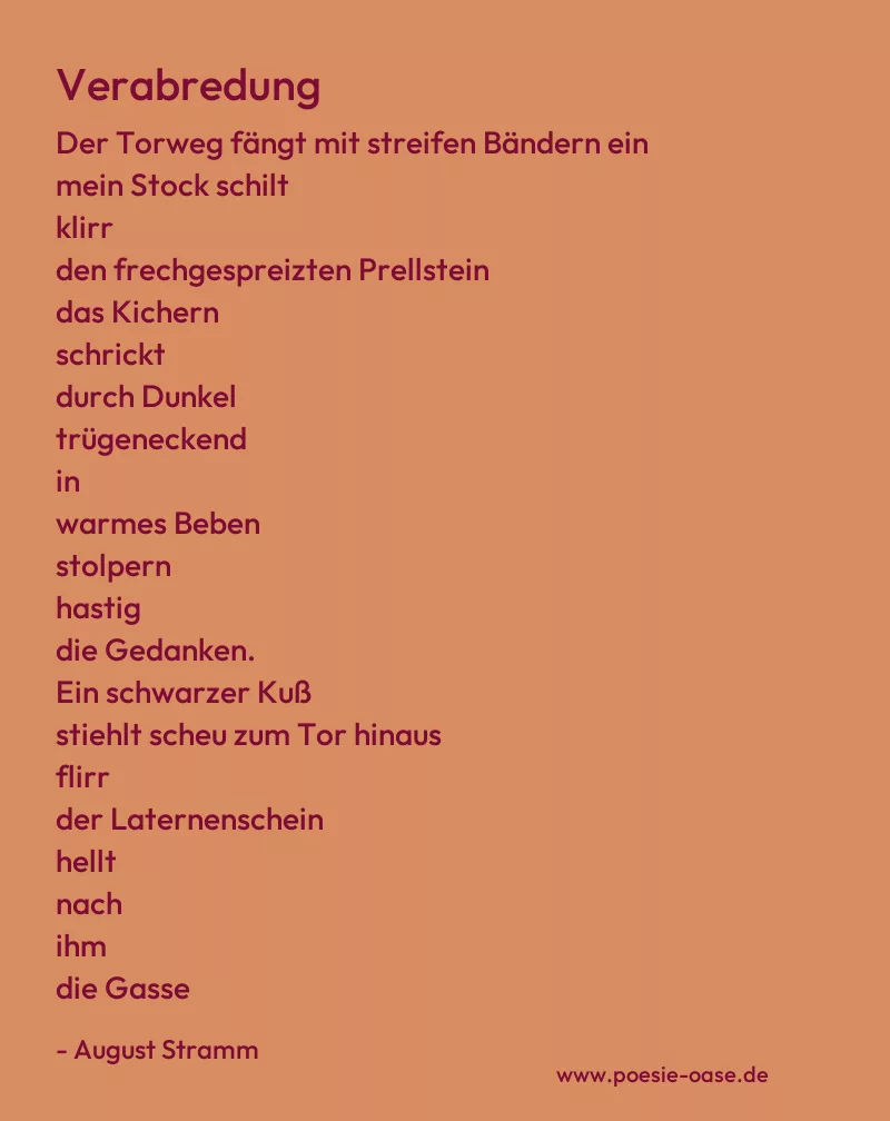 Gedicht: Verabredung von August Stramm