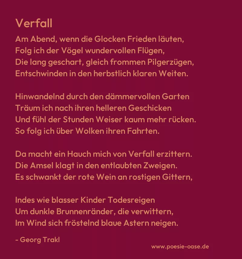 Gedicht: Verfall von Georg Trakl