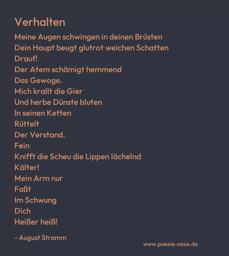 Gedicht: Verhalten von August Stramm