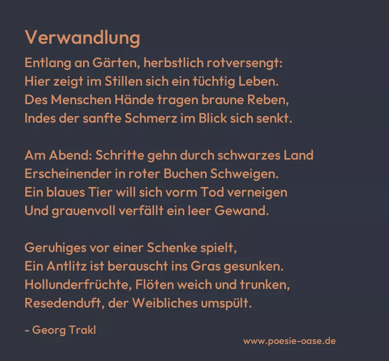 Gedicht: Verwandlung von Georg Trakl