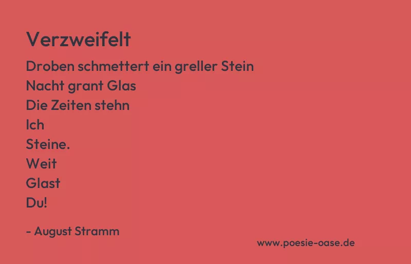 Gedicht: Verzweifelt von August Stramm