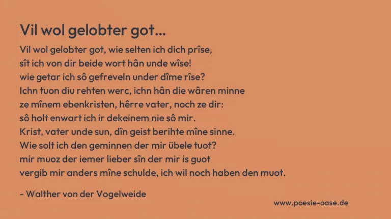 Vil wol gelobter got…