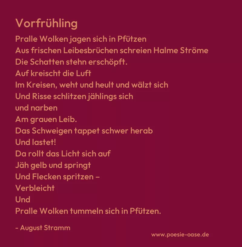 Gedicht: Vorfrühling von August Stramm