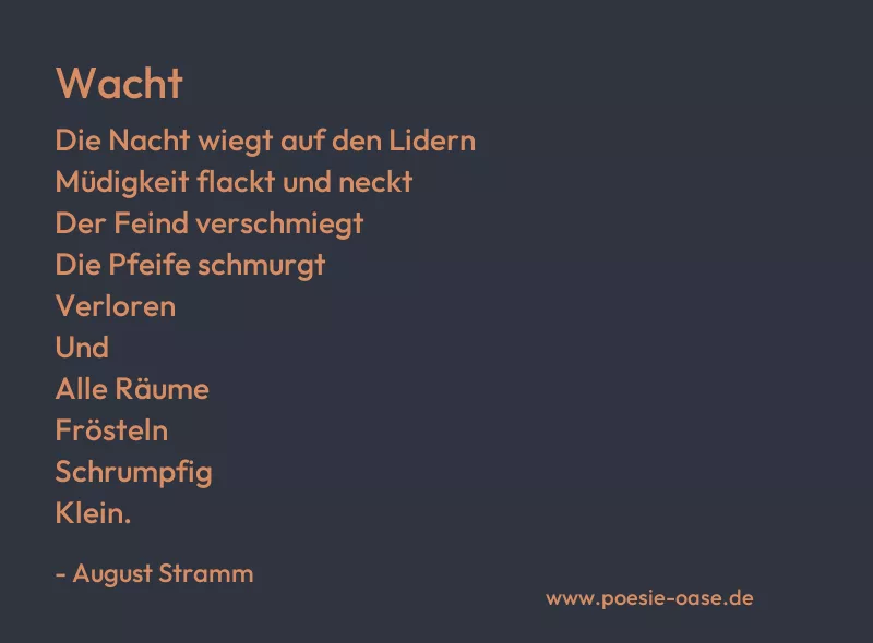 Gedicht: Wacht von August Stramm