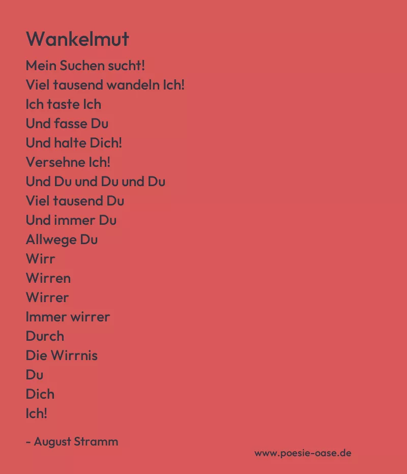 Gedicht: Wankelmut von August Stramm