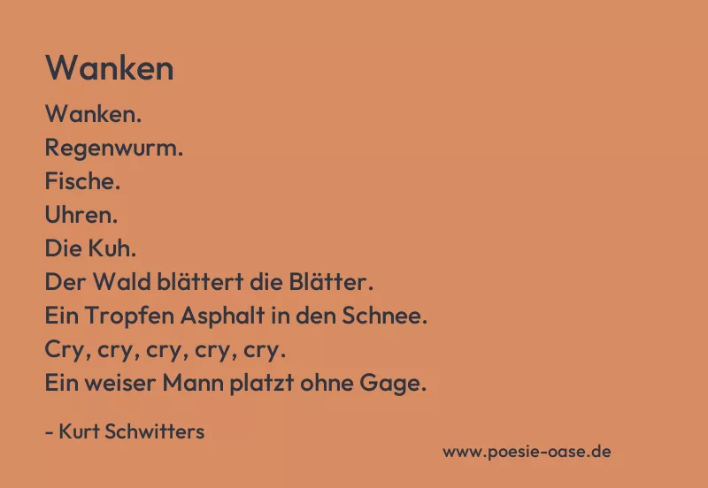 Gedicht: Wanken von Kurt Schwitters