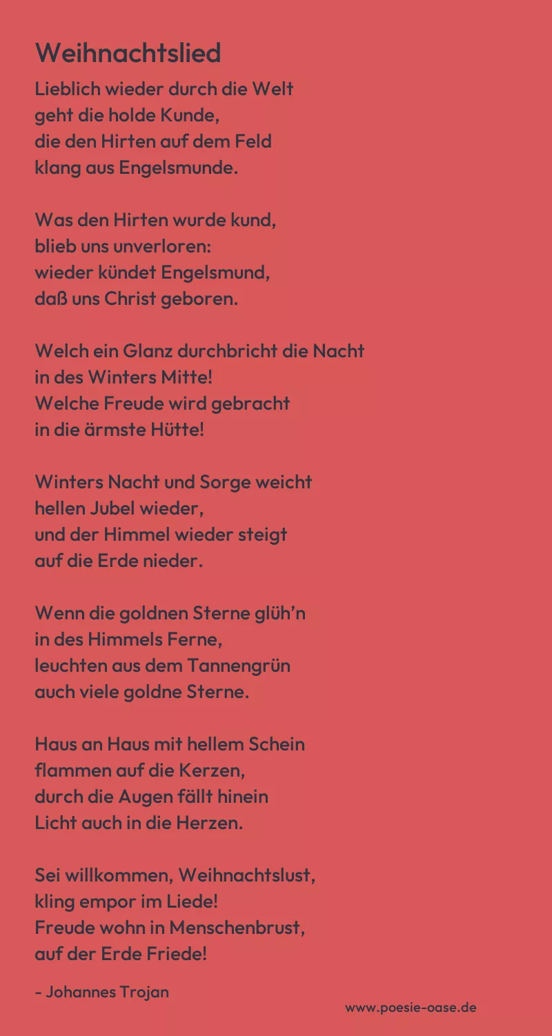 Gedicht: Weihnachtslied von Johannes Trojan