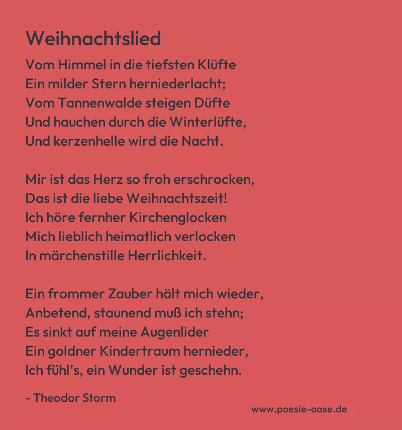 Gedicht: Weihnachtslied von Theodor Storm