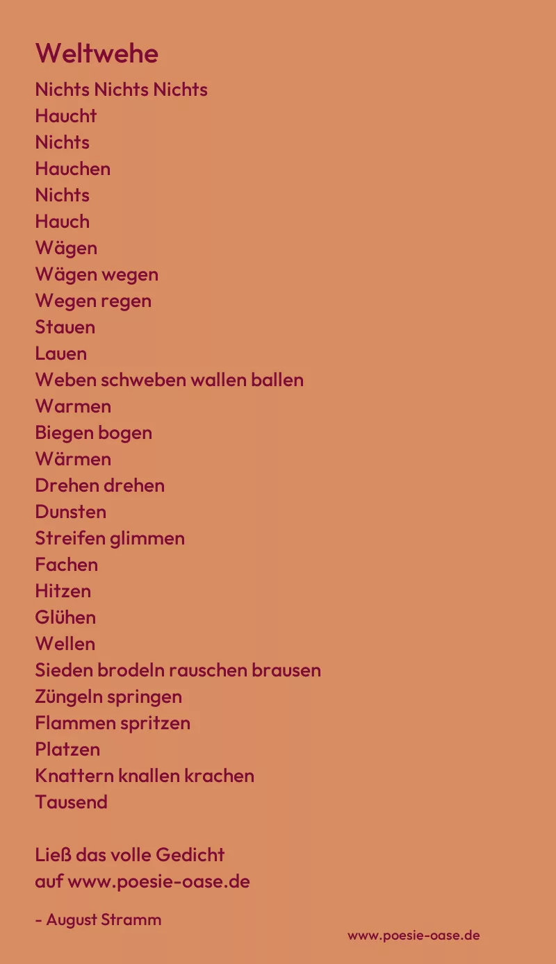 Gedicht: Weltwehe von August Stramm